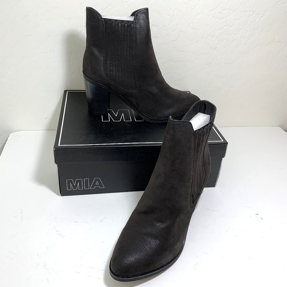 Mia Sunset Heel Boots Western Ankle Booties Black Size 8.5 NEW